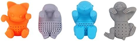 Tea infuser herbal tea filter strainer silicone Hippo Otter Sloth Cat shape tea infuser for loose tea leaves