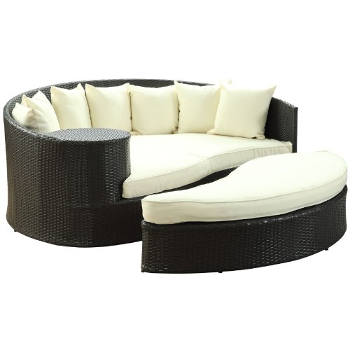 Modway Taiji Outdoor Patio Daybed in Espresso White - Thumbnail 2