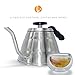 Pour Over Coffee Kettle with Thermometer - Gooseneck Drip Stainless Steel Stovetop Tea Pot (1L)