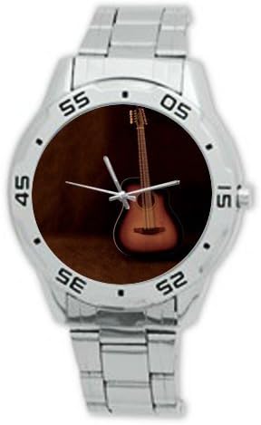 Birthday / Christmas Day Gifts Classic Guitar Watch Analogue Stainless Steel Men's Watch
