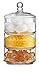 HC Elegant Home 3 Tier Stackable Clear Glass Candy Dishes/Cookie Holders/Apothecary Jars/Cotton Swab Holder with Lid