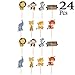 Jungle Safari Zoo Animals Foil Latex Balloons Birthday Party Supplies Decorations Lion Tiger Monkey Zebra Giraffe Cupcake Toppers 42 Pcs