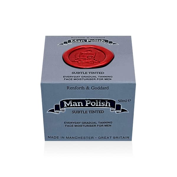 Man Polish Subtle Tinted - Premium Gradual Self Tanning Face Moisturiser for Men 50ml