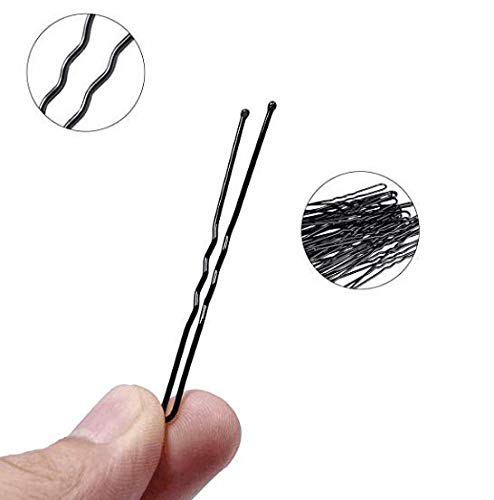 DNHCLL 100PCS Black Metal U-Shape Bobby Pins Curved Bun Hair Clip,Special Hair Pin Of The Studio for Girls Women and Hairdressing Salon,Is Used To Add Coarse Fixed Tool