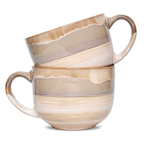 Bosmarlin Large Ceramic Coffee Mug Set of