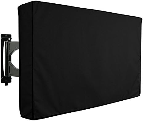 PX Home Outdoor 55" - 58" TV Cover with Newfashioned Design of Bottom Seal, Premium Weatherproof Protector for LCD, LED, Plasma Television Sets, Built in Remote Controll Pocket(Black)