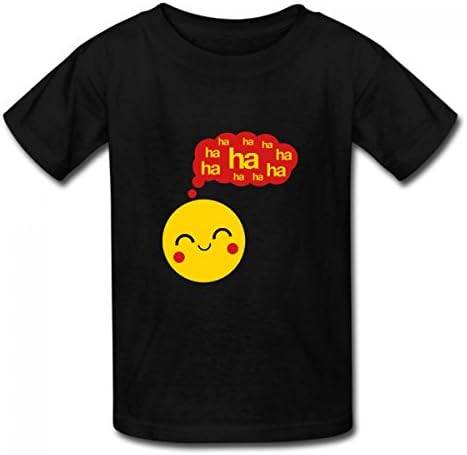 Baby Summer Smiley Haha F3 Cute Blouse Casual Tops Crew Neck Short Sleeve T-shirt 005-6M-Black