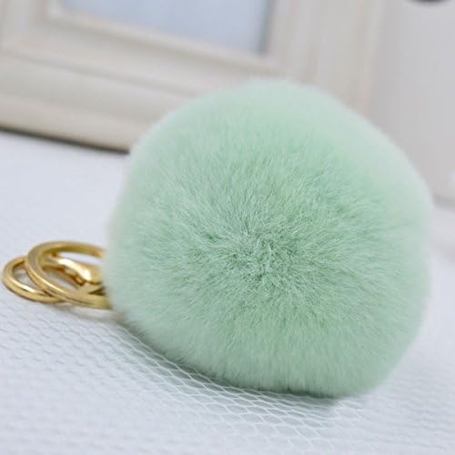 NEW PLEASURE Quality Wool Ball Key Chains Car Key Ring Bag Pendant (Light Green)