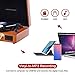 Musitrend Record Player Vinyl Turntable with Speakers, 3 Speed Suitcase Record Player Support Vinyl-to-MP3 Recording, Headphone Jack, Aux Input/RCA line Out (Wood)