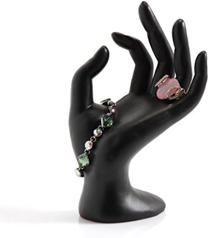 Vanvler Hand Mannequin,Glove Bracelet Ring Jewelry Display Stand Holder Accessories (A Resin black-OK)