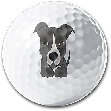 Cute Grey Pitbull Puppy Dog White Elastic Golf Balls Practice Golf Balls Golf Training Aid Balls