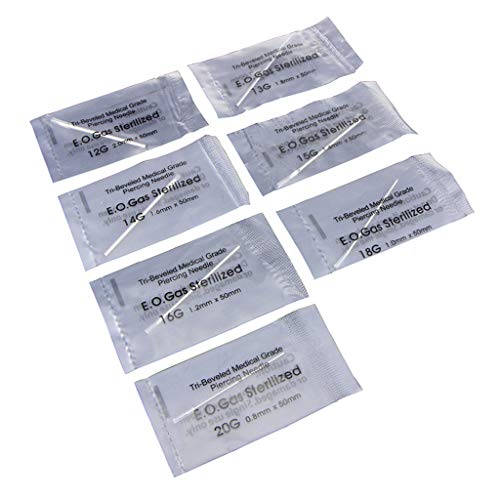 Tattoo Needles Ear Nose Piercing Needles,50pcs Mixed Body Piercing Needles Including Sizes 12g 14g 16g 18g 20g for Piercing Supplies Piercing Kit Body Piercing Tool - Thumbnail 4