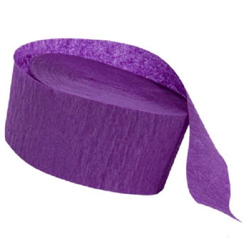 Purple Crepe Paper Streamers 2 Rolls 145 ft Total - Made in USA! by DENNECREPE