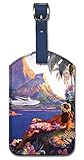 Leatherette Vintage Art Luggage Tag - Fly to the South Seas Isles by Paul George Lawler