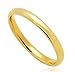 Double Accent 14K Yellow Gold or White Gold 2mm Comfort Fit Classic Domed Plain Wedding Band (Size 3 to 11.5)