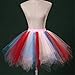 MizHome Womens Red&Blue Tutu Skirt Layered Tulle Skirt Adult Halloween Costumes