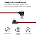 ANSEIP Right Angle Micro USB Cable 6ft 3 Pack 90 Degree Android Charger Cable Fast Charging Micro Data Braided Charger Cords and Data Sync Compatible with Android Smartphones(Red Black,6Feet)