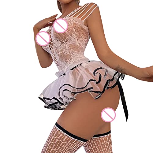 Women's Sexy Lingerie Mesh Sheer Chemise Naughty Sex Babydoll Teddy Slutty  See Through Nighty Underwear Mini Dress Nightie Snap Crotch Exotic Chemise  Naughty Front Closure Cheeky Underwear Black in Saudi Arabia |