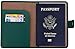 Travelambo RFID Blocking Genuine Leather Passport Holder Wallet Cover Case Wing Pocket (Green)