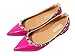 CAMSSOO Women's Classic Rivets Pointy Toe Slip on Comfort Flats Dress Pumps Shoes