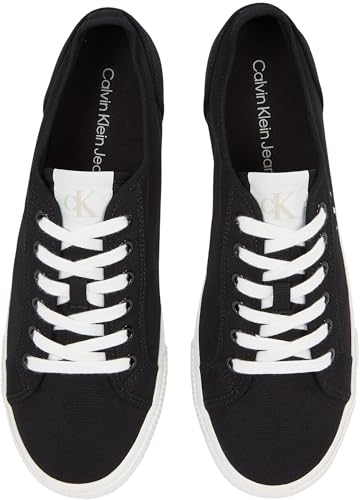 Baskets Vulcanisées Homme Canvas Basses, Noir (CK Black/Bright White), 42