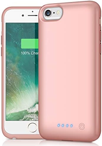 Battery Case for iPhone 6s / 6 Upgraded 6000mAh Rechargeable Charging Case for iPhone 6 External Battery Pack for iPhone 6S Charger Cover Apple Portable Power Bank (4.7 inch)- Rose Gold