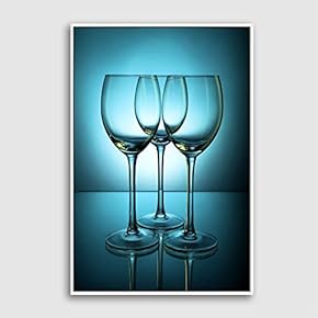 Framed Wine Glass Home Artwork for Living Room Bedroom