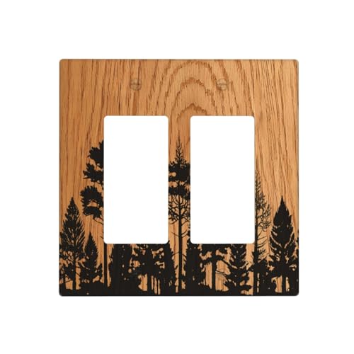 CZRPKEN Woodland Silhouette Rustic Wood Texture
