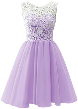 Vantexi Women's Short Lace Tulle Cocktail Homecoming Dress Lilac Size 4