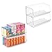 mDesign Extra Large Household Stackable Plastic Food Storage Organizer Bin Basket with Wide Open Front for Kitchen Cabinets, Pantry, Offices, Closets, Bedrooms, Bathrooms - 15" Wide, 4 Pack - Clear primary