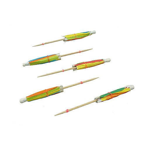 Bilipala Colorful Paper Umbrellas, Cocktail Parasol Picks Cupcake Toppers Picks, Pack of 50