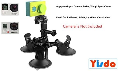 Foldable Triangle Strong Mount Holder for Gopro Camera Series, Sucker Bracket Strong Car Triangular Sucker Adapter Fixed for Surfboard, Table ,Car Glass, Car Monitor