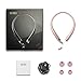 Bluetooth Headphones Retractable, LSCHARM Sport Wireless Stereo Neckband Headset Retractable Earbuds Noise Cancelling with Mic (Rose Gold)