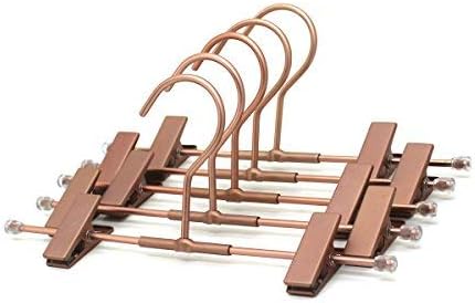 Koobay 9.8" Baby Aluminum Trouser Hangers With Non-Slip Clips Non-Slip Bottom Hanger For Closet Storage 20Pcs