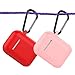 Coffea Protective Silicone Case with Keychain for Apple AirPods 1 & 2 (Front LED Not Visible) (Pink)