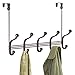 mDesign Decorative Over Door 10 Hook Steel Storage Organizer Rack for Coats, Hoodies, Hats, Scarves, Purses, Leashes, Bath Towels, Robes, Men's and Women's Clothing - Bronze