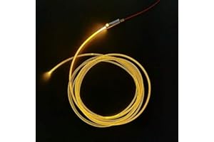 NEASEKUOIA 3mm 5meters/16ft PMMA Optic Fiber Cable Side Glow with 12V 1.5W LED Aluminum Illuminator Light Source for Home Car DIY (Yellow)
