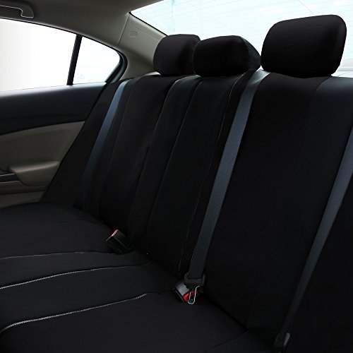 FH Group FB051BLACK115 Black Rear Split Flat Cloth Seat Cover (Multifunctional Airbag Compatible Full Set) - Thumbnail 2