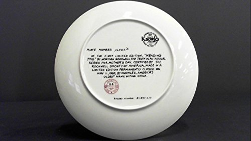 Knowles "Mending Time" Mother's Day 1985 by Norman Rockwell; Collectible Plate