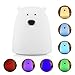 S&G Children Night Light,Little Bear Silicon LED Night Lamp, Sensitive Tap Control, 2 Light Modes, Battery Operated Dim Light for Kids Children Baby Sleep Soother