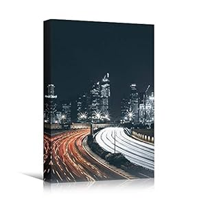 signwin Canvas Wall Art Street Lights Cityscape Colorful...