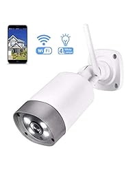 Cámara de seguridad inalámbrica para exteriores: sistema de vigilancia de vídeo HD 1080P   inalámbrico, resistente al agua, visión nocturna IP para exteriores con audio de 2 vías y compatibilidad con iOS y Android.