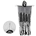 OurWarm 5.5ft Halloween Ghost Hanging Decorations, Large Hanging Grim Reaper with Realistic Skull for Scary Halloween Indoor Outdoor Yard Decorations Prop