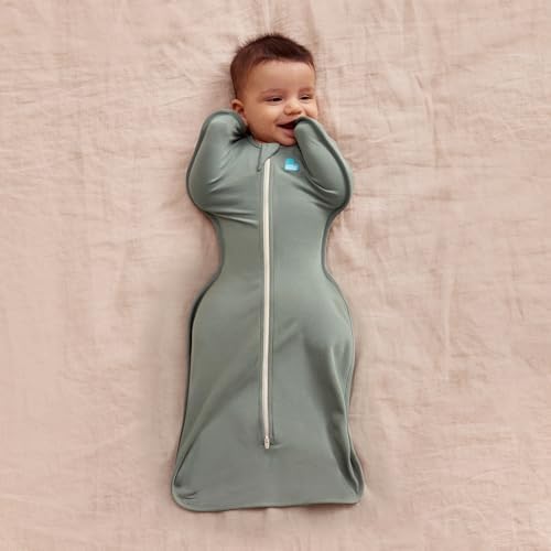 Love to Dream Swaddle Up Viscose from Bamboo, Arms Up Position, Soft and Sustainable Bamboo Fabric, Versatile Wearable Blanket, 1.0 TOG (20-24°C) Ideal for Moderate Temps, Small 8-13lbs, Deep Olive