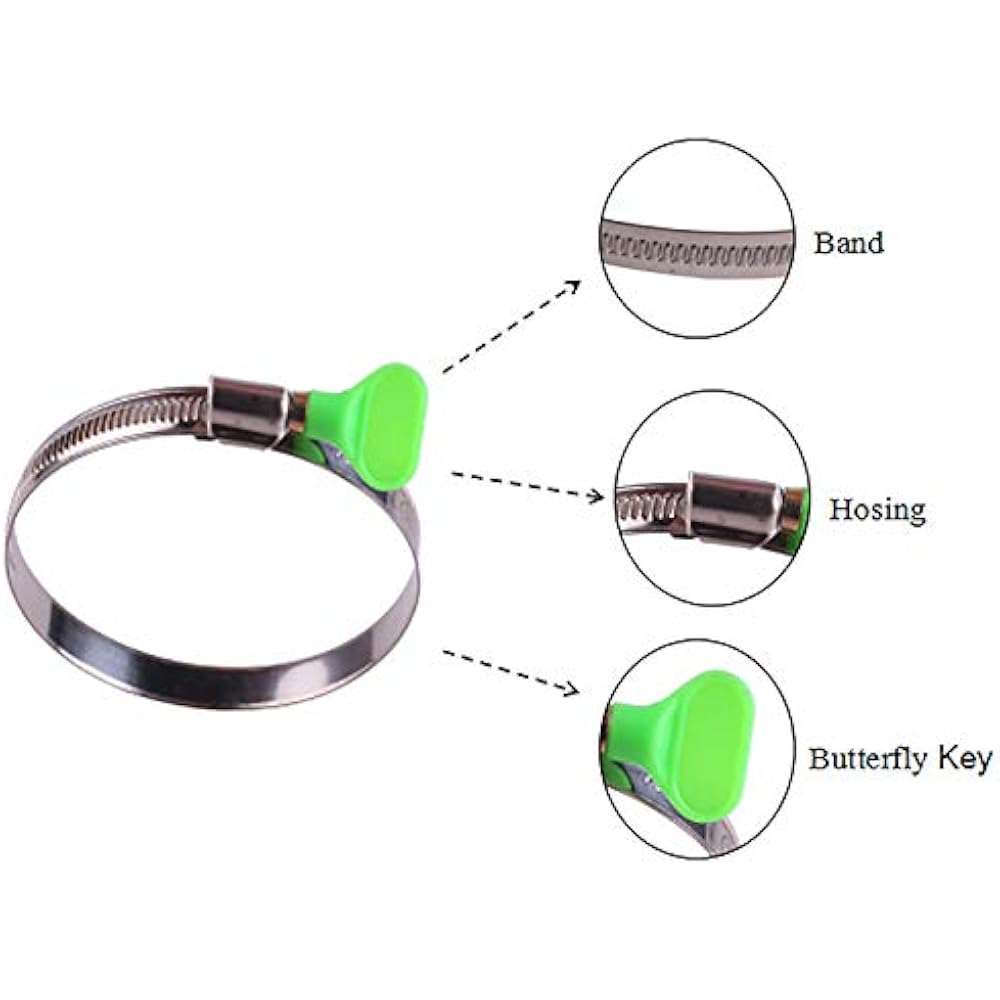4Inch Key Hose Clamps Clamp, KeyType Adjustable Stainless Steel