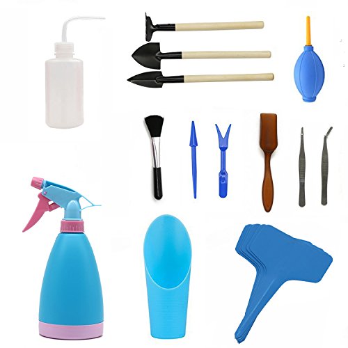 LepoHome 18 Pieces Succulent Transplanting Mini Garden Hand Tool Set for Indoor Gardening Plant Care