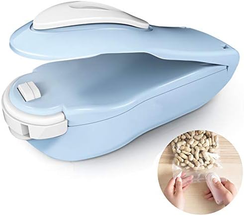 GeekerChip Mini Handheld Portable Resealer，Plastic Bag Sealing Machine, Bag Sealer Bags Heat Sealer for Plastic Food Potato Chip Bag(Blue)