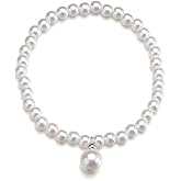 Shegirl Boho Pearl Anklet Bracelet Handmade Pearl Ankle Bracelet Pearl Charm Foot Jewelry for Women