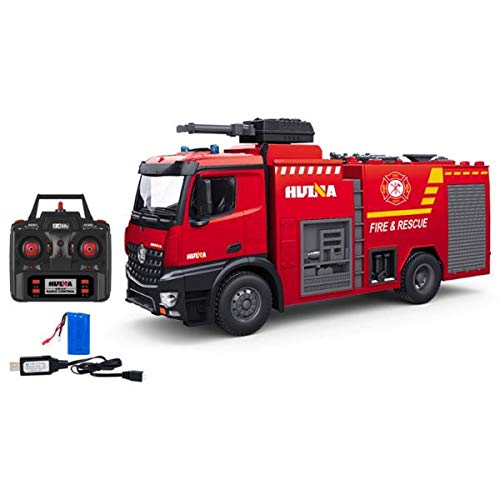 s-idee® S1562 Rc Feuerwehr Löschfahrzeug 1:14 LKW 12 Kanal Huina 1562 mit Spritzwasserfunktion