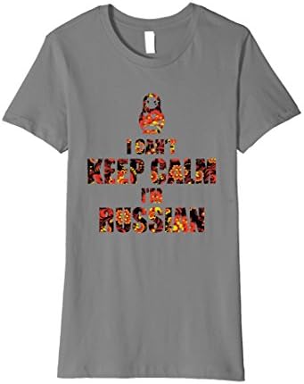 Womens I Can't Keep Calm I'm Russian Khokhloma Design T-shirt Large Slate